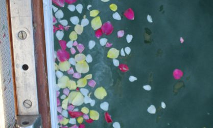 Ceremony flowers at sea aboard JADA
