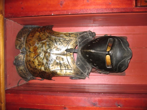Autographed armor prop from the film — cast-signed production armor from the Arthurian epic