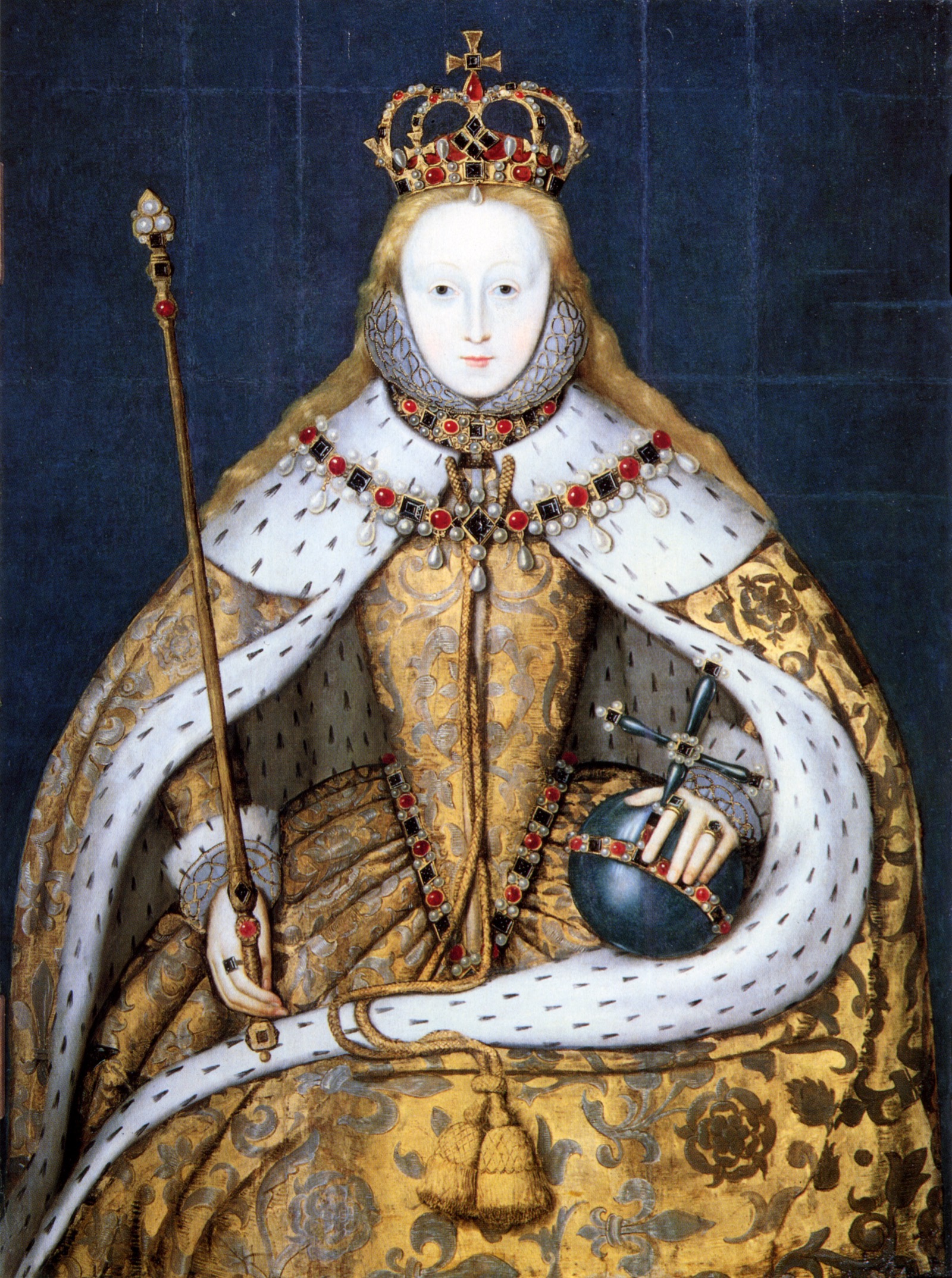 *Elizabeth I in Coronation Robes*, ca. 1600 (after Levina Teerlinc, c. 1559) — National Portrait Gallery, London (NPG 5175).