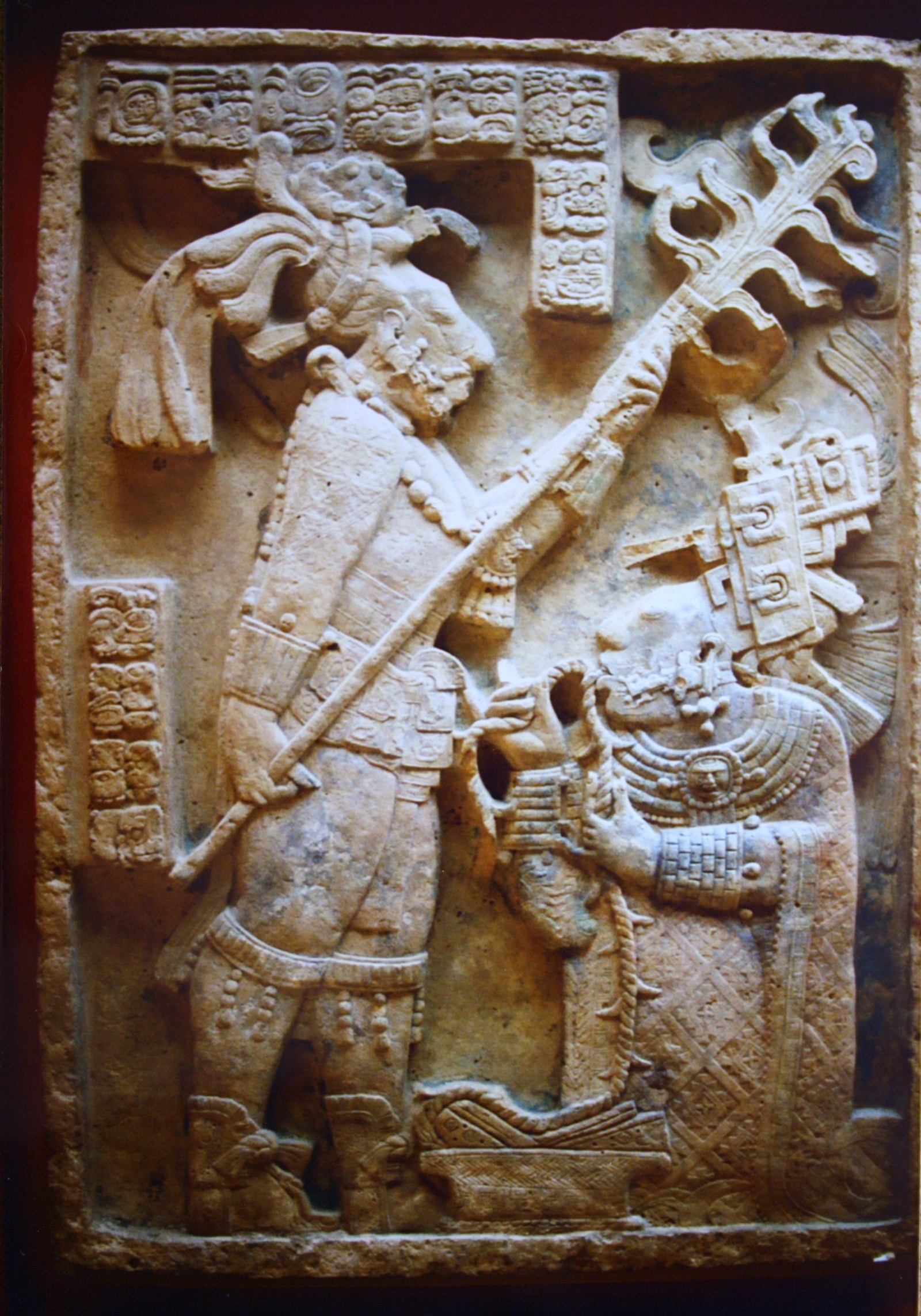*Lintel 24, Yaxchilán — Autosacrifice of Lady Xoc*, ca. 725 CE — The British Museum, London (1880,0.17.1). Photo: Gary Todd, CC0, via Wikimedia Commons; object at The British Museum, London.